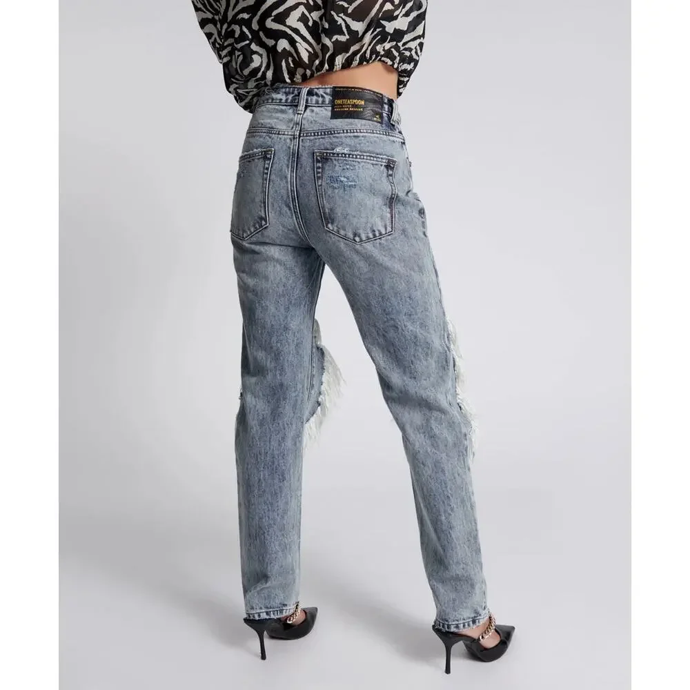One Teaspoon NWT Awesome Baggies High Waist Denim Jean Blue Blossom Sz31 RET$170 - Picture 5 of 8